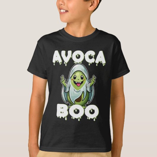 ハロウィン アボカド ダジャレ ゴースト コスチューム 面白い 野菜 A Tシャツ (正面)
