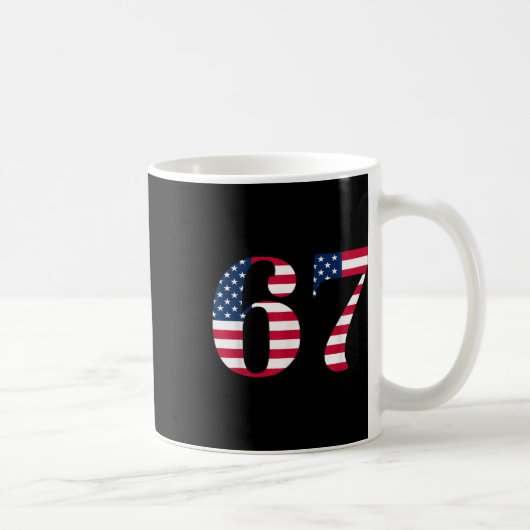 ハロウィン アメリカ国旗 楽しい 67 メッセージ コーヒーマグカップ (右)
