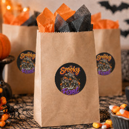 ハロウィン・アライグマのスプーキーなヒップホップファッション ラウンドシール