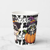 ハロウィン・アライグマ・パンプキン・ホラー 紙コップ (裏面)