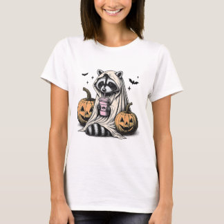ハロウィン・アライグマ・幽霊 Tシャツ