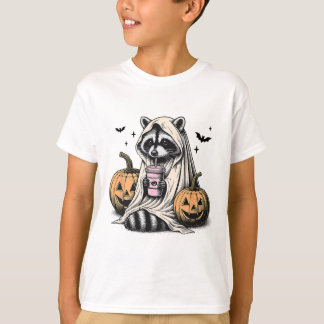 ハロウィン・アライグマ・幽霊 Tシャツ