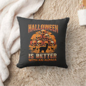 ハロウィン+アルパカ+ドクロ+山積み+レトロホラー クッション (ブランケット)