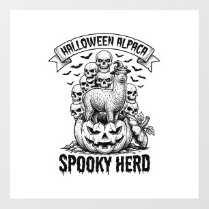 ハロウィン+アルパカ+Tシャツ+ビンテージ+ドクロ+カボチャ+デザイン ウィンドウサイン