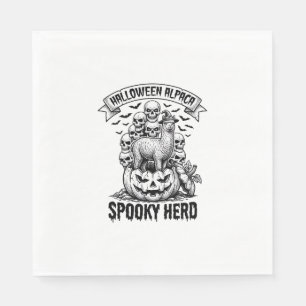 ハロウィン+アルパカ+Tシャツ+ビンテージ+ドクロ+カボチャ+デザイン スタンダードランチョンナプキン