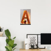 ハロウィン アルファベット キッズ ABC レター A ポスター (ホームオフィス)