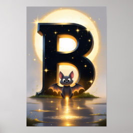 ハロウィン アルファベット キッズ ABC レター B ポスター
