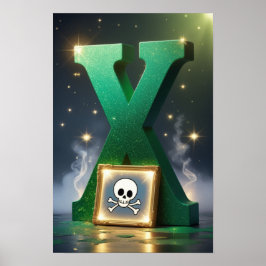 ハロウィン アルファベット キッズ ABC レター X ポスター