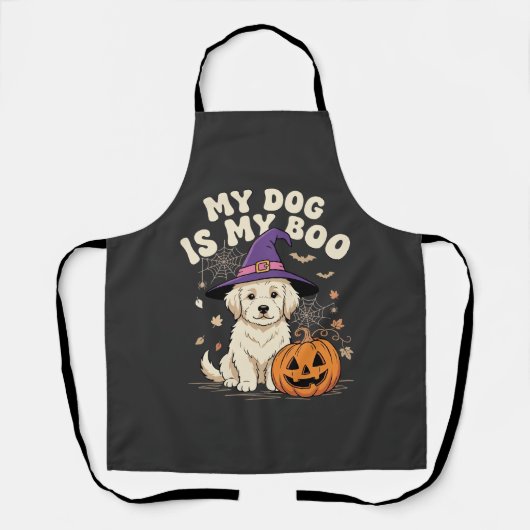 ハロウィン イヌ 私の犬は私の恋人 エプロン (正面)