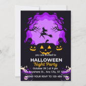 ハロウィン・ウィッチの夜のパーティー招待状 招待状 (正面)