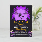 ハロウィン・ウィッチの夜のパーティー招待状 招待状 (スタンド正面)