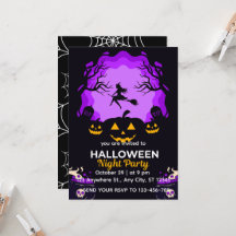 ハロウィン・ウィッチの夜のパーティー招待状