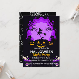 ハロウィン・ウィッチの夜のパーティー招待状 招待状