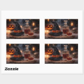 ハロウィン+ウィッチハットとウィスキーの神秘 長方形シール (シート)
