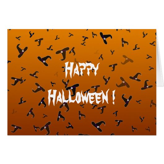 ハロウィン・ウィッチハットグリーティングカード (正面横)