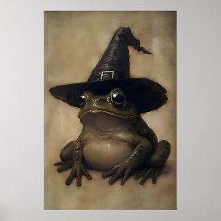 ハロウィン+ウィッチ+カエル+ヴィンテージ+ペインティング, ハロウィン ポスター