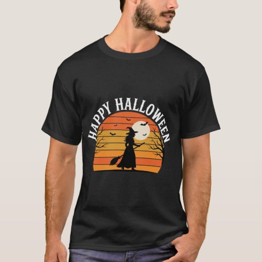 ハロウィン+ウィッチ+サンセット デザイン_1 Tシャツ (正面)