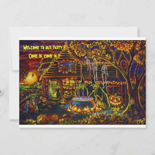 ハロウィン·ウィッチ·パーティの招待状 招待状 (正面)