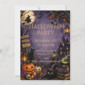 ハロウィン・ウィッチ・ムーン招待状 招待状 (正面)