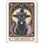 ハロウィン+ウィッチ+美意識+猫好き+ゴシック+タロット シール (正面)