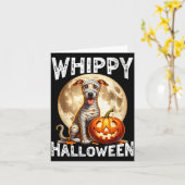 ハロウィン・ウィペット犬 カード (黄色い花)