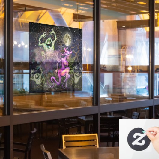 ハロウィン・ウィンドウの固定 ウィンドウサイン (レストラン窓)