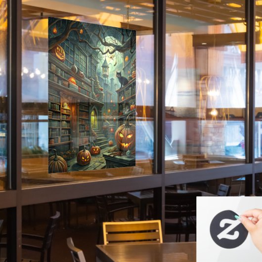 ハロウィン・ウィンドウの固定 ウィンドウサイン (レストラン窓)