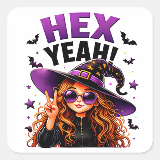 ハロウィン ウイッチ 魔法 引用 フレーズ スクエアシール (正面)