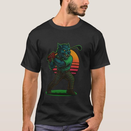 ハロウィン・ウェアウルフ・ゴルフ Tシャツ (正面)