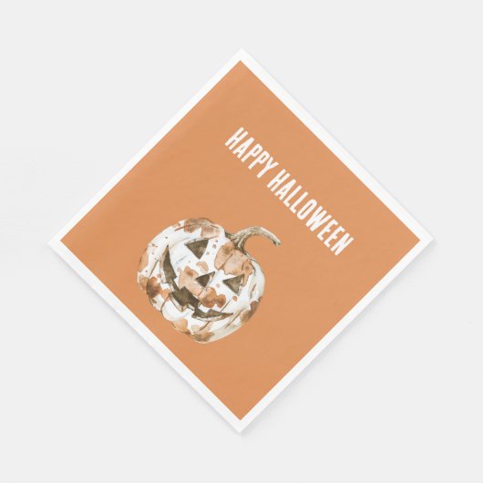 ハロウィン ウェスタンカウガール Cowboy オレンジ色のカボチャ スタンダードランチョンナプキン (角)