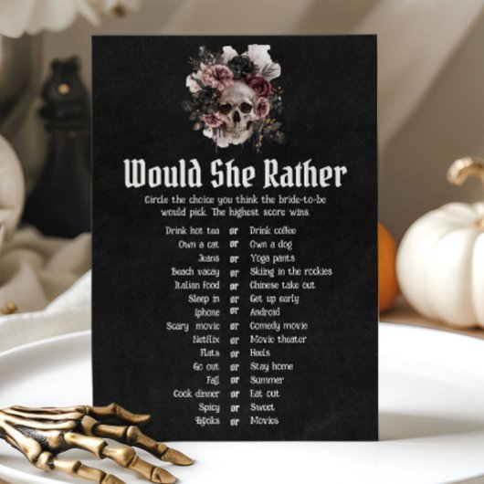 ハロウィン ウェディングシャワーゲーム Would She Rather 招待状