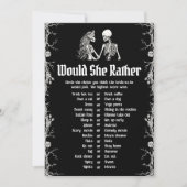 ハロウィン ウェディングシャワーゲーム "Would She Rather" 招待状 (正面)