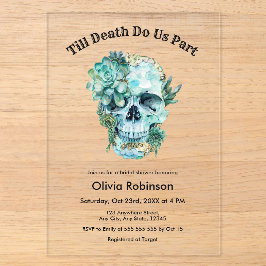 ハロウィン ウェディング・シャワー Till Death Do Us Part アクリル招待状