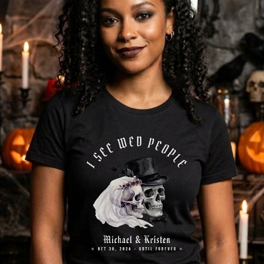 ハロウィン ウェディング スカル 結婚式 Tシャツ