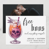 ハロウィン ウェディング フォト 無料 おもしろ ドリンク ボス セーブザデート (正面/裏面)