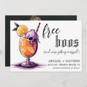 ハロウィン ウェディング フォト 無料 お酒 ボス 写真 セーブザデート (正面/裏面)