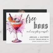 ハロウィン ウェディング フォト 無料 お酒 ボス 写真 セーブザデート (正面/裏面)