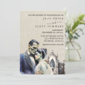 ハロウィン ウェディング フランケンシュタイン 花嫁 招待状 (スタンド正面)