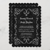 ハロウィン ウェディング ブラック ゴシック  レセプションは裏面に 招待状 (正面/裏面)