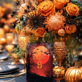 ハロウィン ウェディング 吸血鬼 コウモリ クモの巣 テーブルナンバー