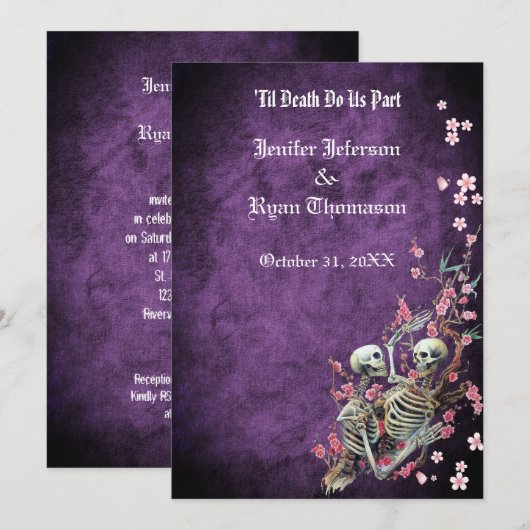 ハロウィン ウェディング 招待状 (正面/裏面)