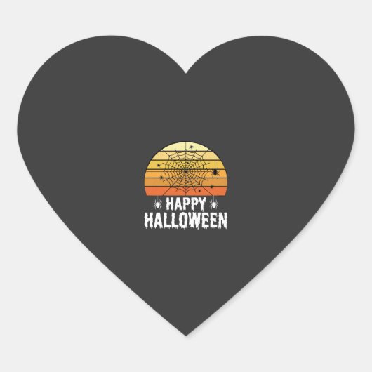 ハロウィン ウェブ サンセット デザイン ハートシール (正面)