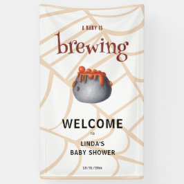 ハロウィン・ウェルカムベビーシャワー A Baby is Brewing 横断幕
