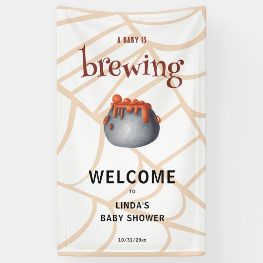 ハロウィン・ウェルカムベビーシャワー A Baby is Brewing 横断幕 (縦)