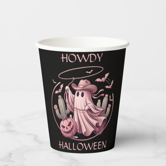 ハロウィン ウエスタン カウボーイ おばけ ラッソ 紙コップ (正面)