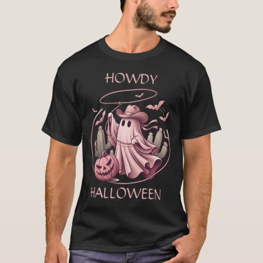 ハロウィン ウエスタン カウボーイ おばけ ラッソ Tシャツ (正面)
