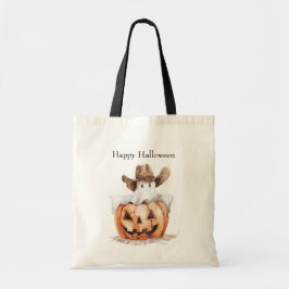 ハロウィン ウエスタン ブラウン コウボーイ おばけ カボチャ トートバッグ