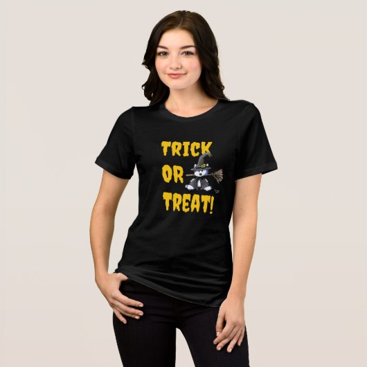 ハロウィン・ウエストハイランド・ホワイトテリアの魔女 トライブレンドTシャツ (正面全面)