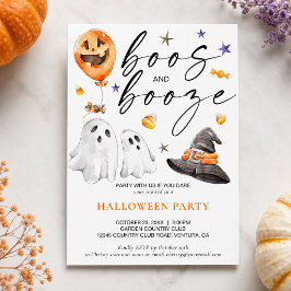 ハロウィン ウォータカラー ゴースト パーティー 招待状