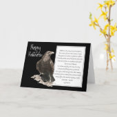 ハロウィン、エドガーアレンPoeのワタリガラス、Nevermore カード (黄色い花)